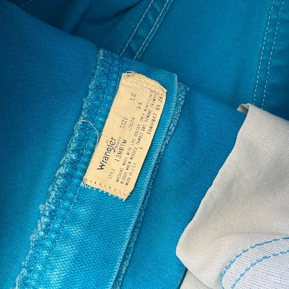 Vintage Wrangler Bright Blue High Waisted Jeans size 27 - Picture 7 of 15